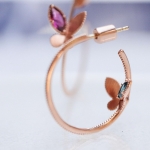 Fancy butterfly ring earrings